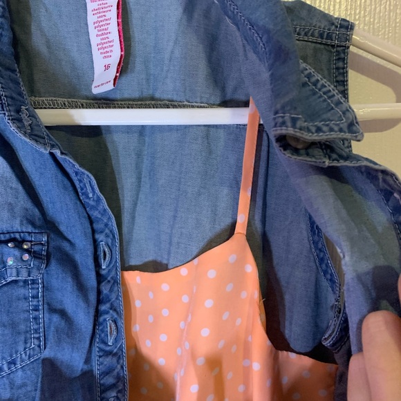 🛍 Retro dress with attached jean vest - Picture 11 of 12